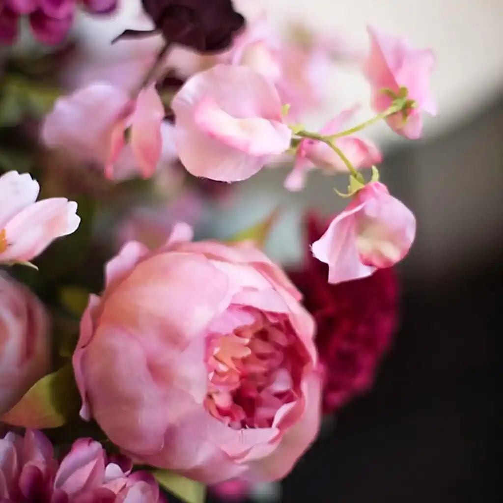 Mixed Silk Dusty Pink Arrangement - Pulbrook and Gould Flowers London