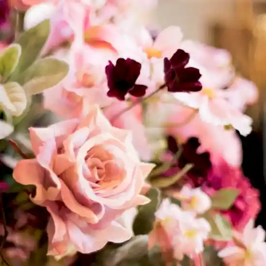 Mixed Silk Dusty Pink Arrangement - Pulbrook and Gould Flowers London