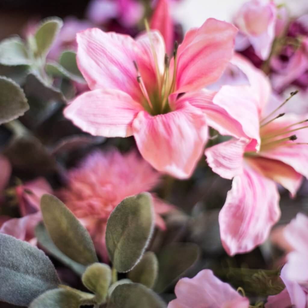 Mixed Silk Dusty Pink Arrangement - Pulbrook and Gould Flowers London