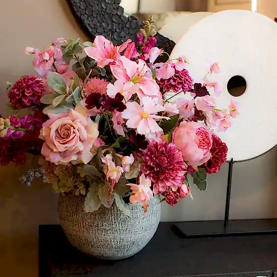 Mixed Silk Dusty Pink Arrangement - Pulbrook and Gould Flowers London