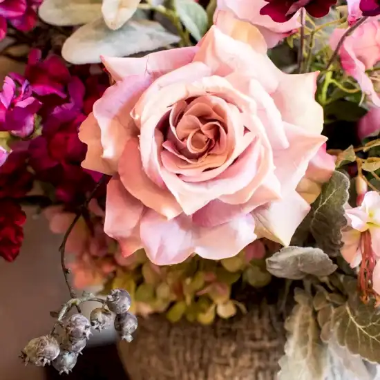 Mixed Silk Dusty Pink Arrangement - Pulbrook and Gould Flowers London